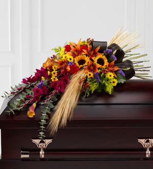 The FTD® Glorious Garden™ Casket Spray Flower Bouquet