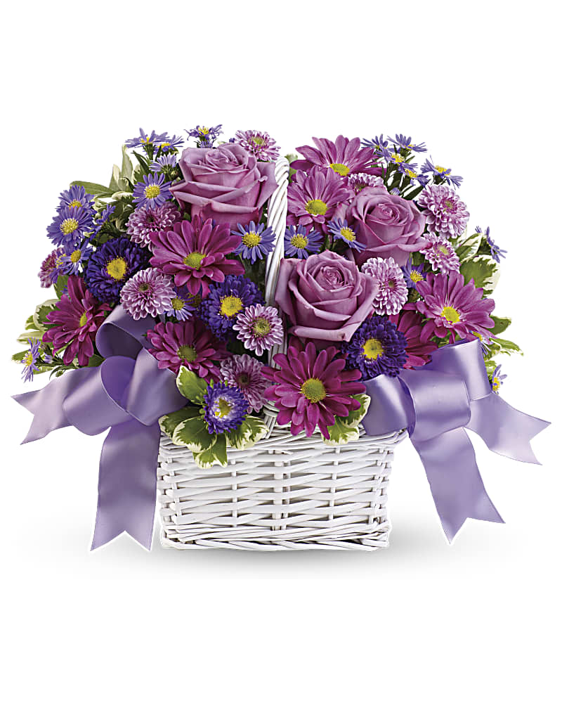 Daisy Daydreams - Purple Flower Basket