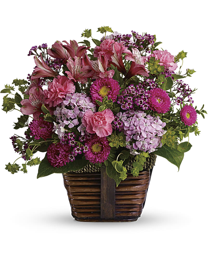 Happily Ever After - Purple Flower Basket Flower Bouquet