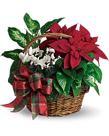 Holiday Homecoming Basket Flower Bouquet