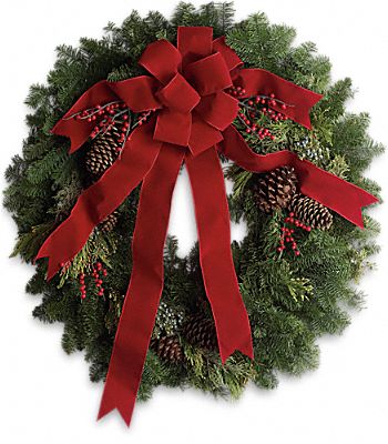 Classic Holiday Wreath Flower Bouquet
