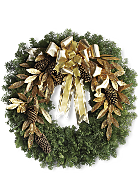 Glitter & Gold Wreath Flower Bouquet