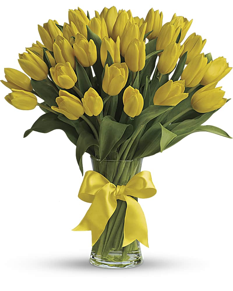 Sunny Yellow Tulips Flower Bouquet