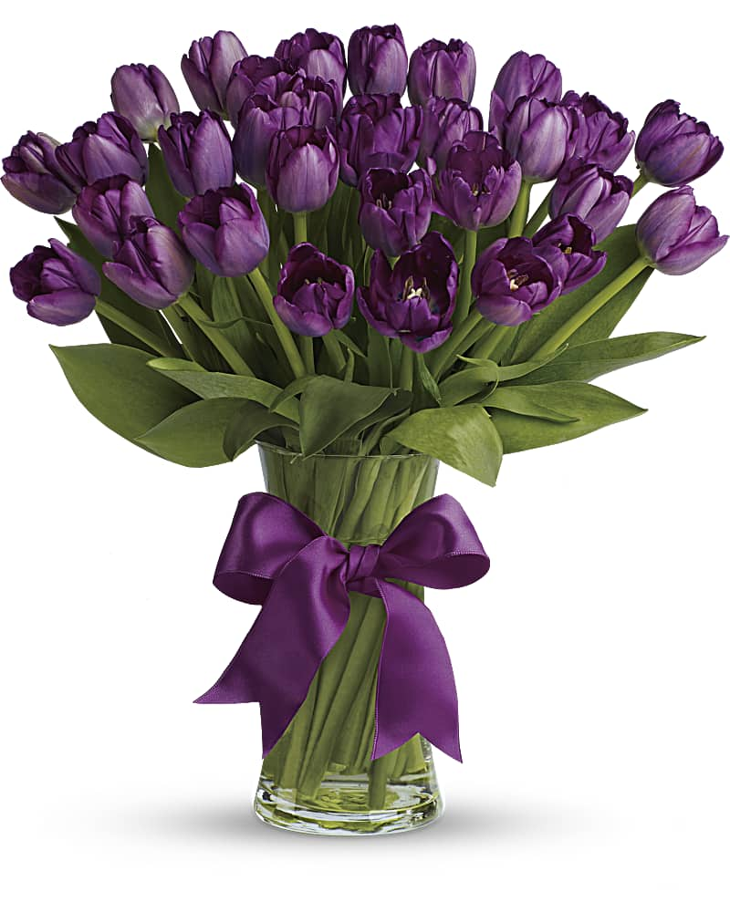 Passionate Purple Tulips Flower Bouquet