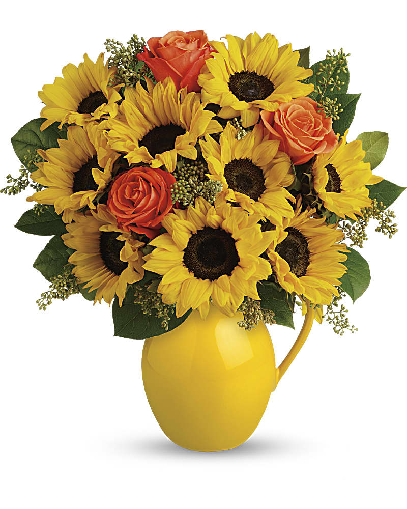 Sunny Day Pitcher of Sunflowers Flower Bouquet