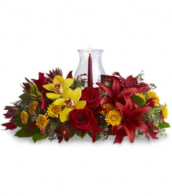 Glow of Gratitude Centerpiece Flower Bouquet