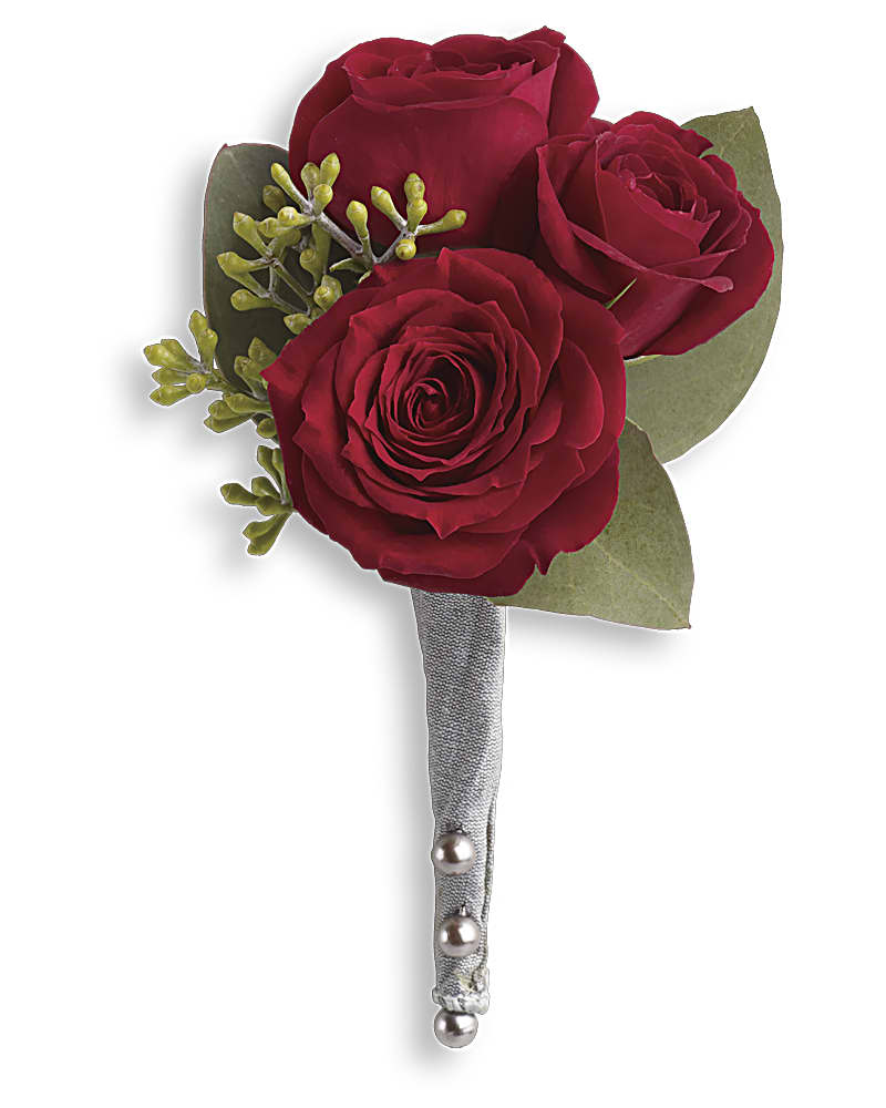 King''s Red Rose Boutonniere Flower Bouquet