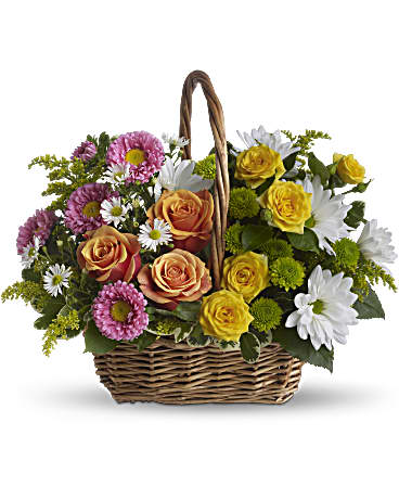 Sweet Tranquility Basket Flower Bouquet