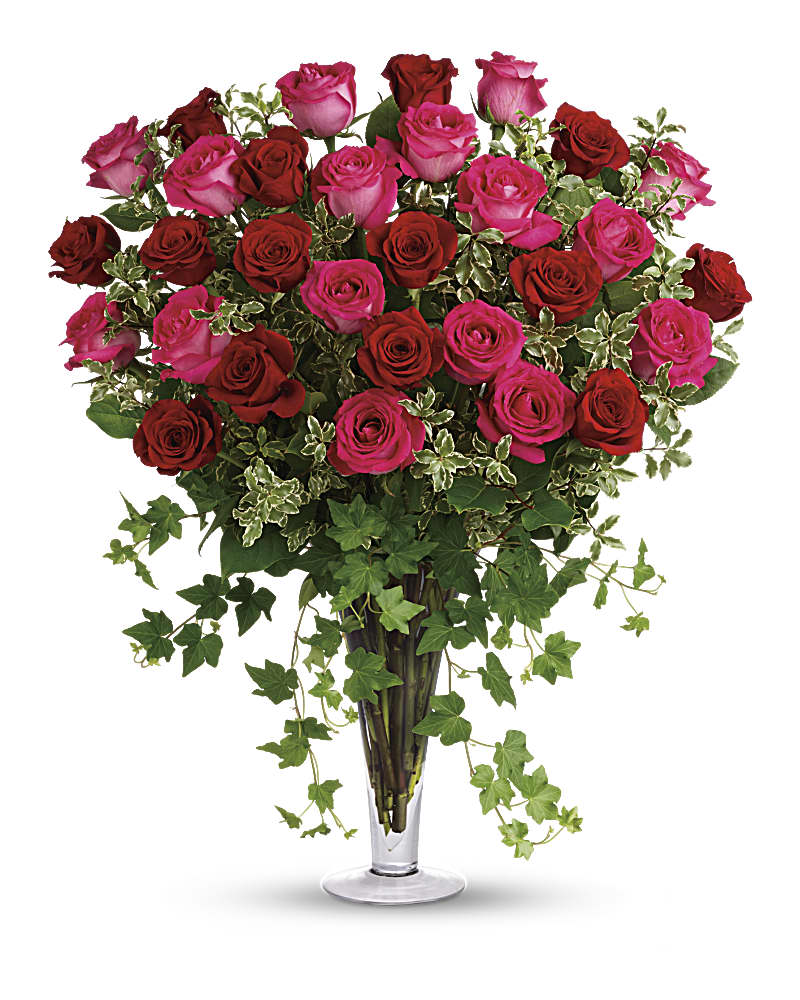 Dreaming In Pink - 18 Long Stemmed Pink Roses Flower Bouquet