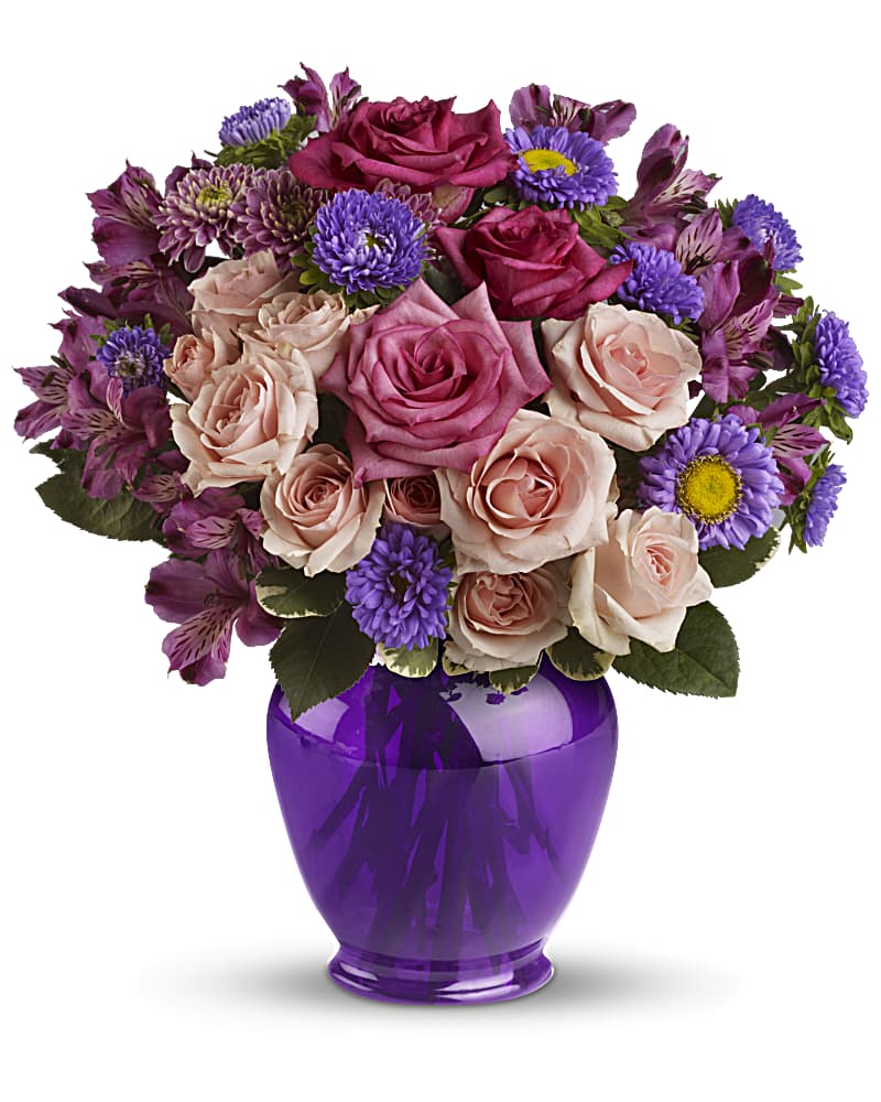 Purple Medley Bouquet with Roses