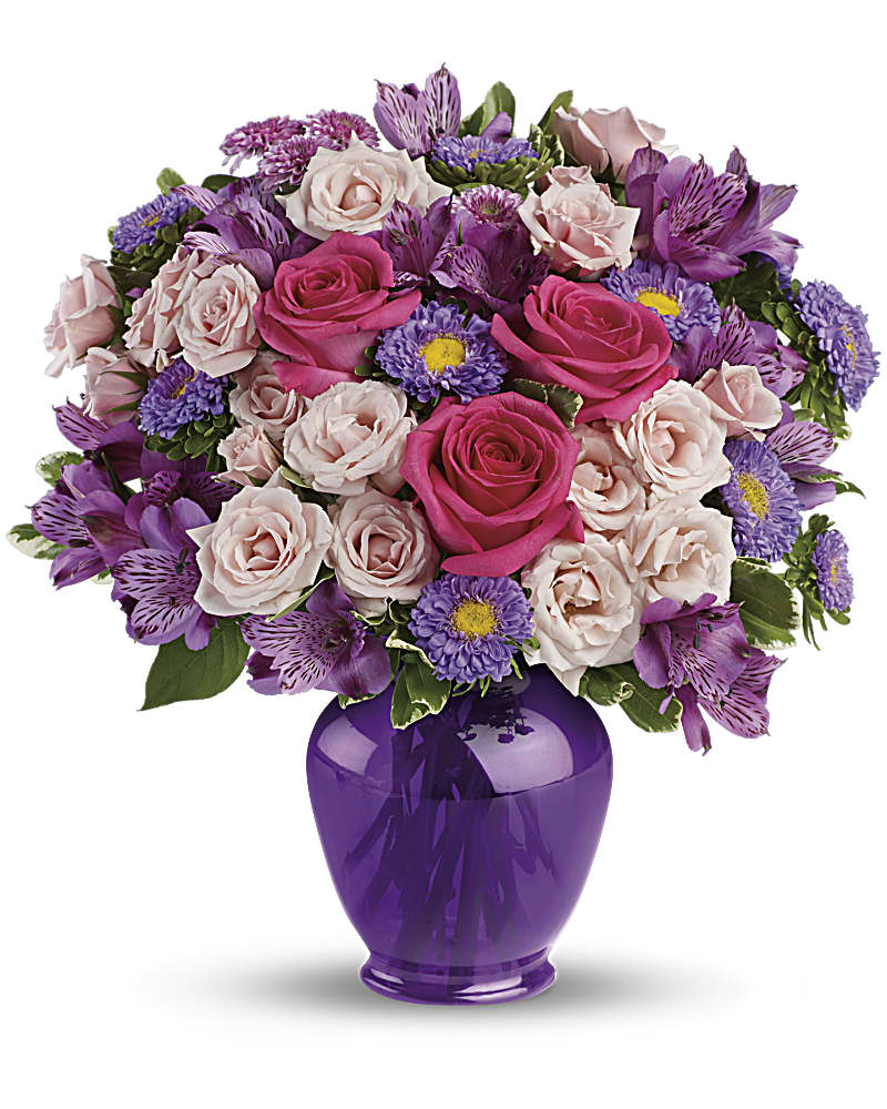 Purple Medley Bouquet with Roses Flower Bouquet