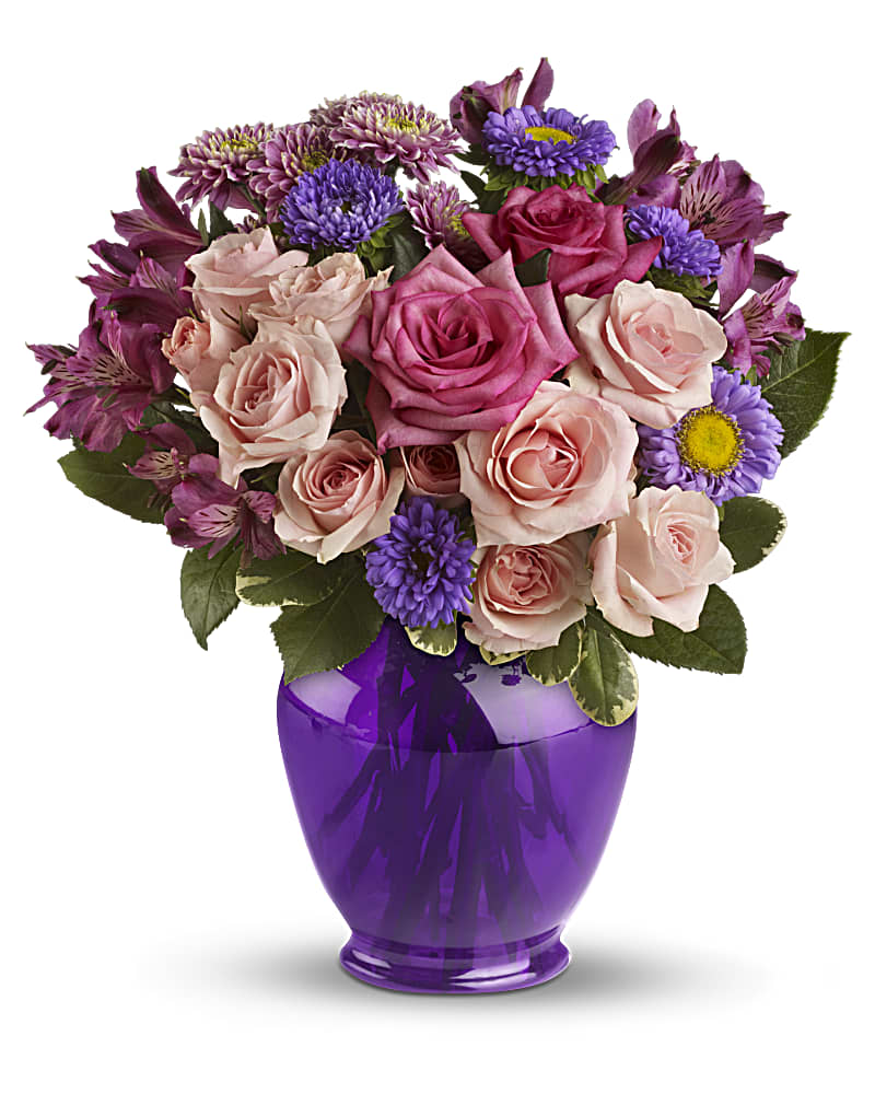 Purple Medley Bouquet with Roses Flower Bouquet