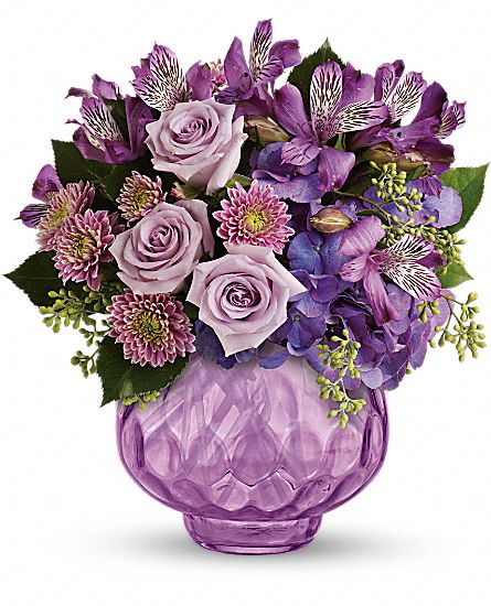 Lush and Lavender with Roses Flower Bouquet