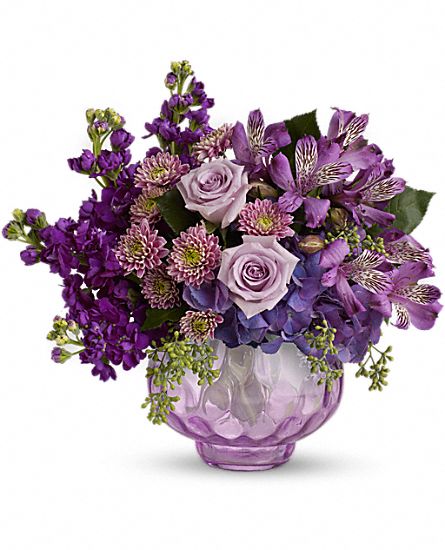 Lush and Lavender with Roses Flower Bouquet