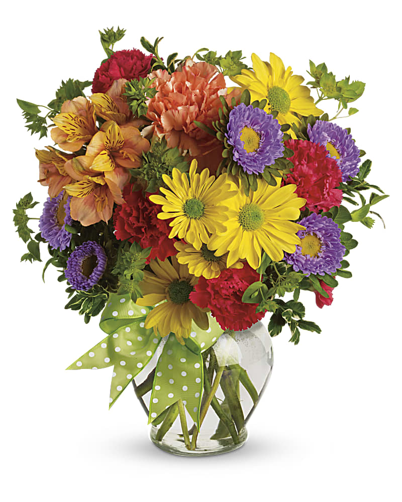 Make a Wish - Colorful Daisies & Carnations Flower Bouquet