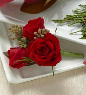 The FTD® Red Spray Rose Boutonniere Flower Bouquet