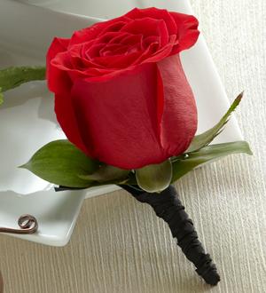 Red Rose Boutonniere Flower Bouquet