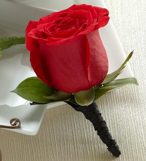 Red Rose Boutonniere Flower Bouquet