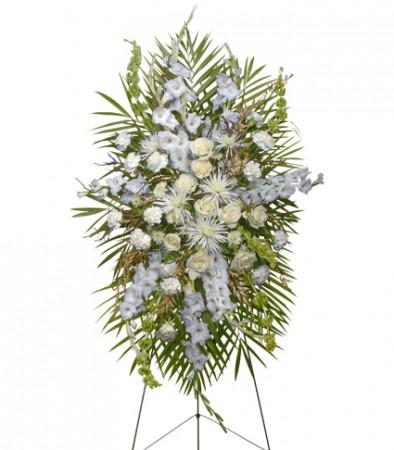 ALL WHITE STANDING SPRAYFuneral Flowers Flower Bouquet