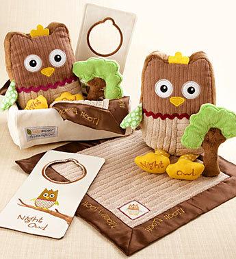 "My Little Night Owl" 5-Piece Baby Gift Basket Flower Bouquet