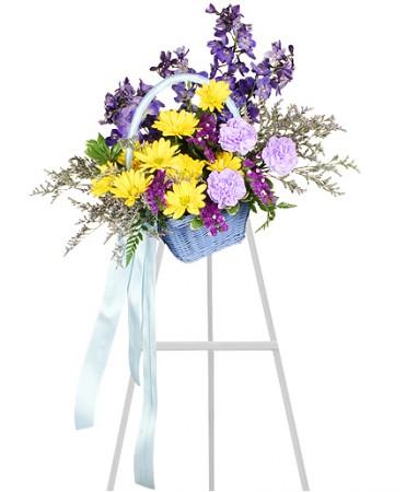 Blessed Blue Spray
Funeral  Arrangement Flower Bouquet