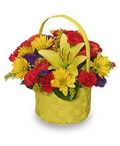 bright sunny   Basket   Floral  Arrangement