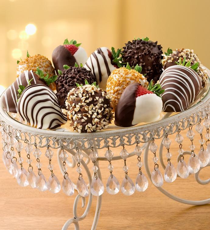 Decadent Deluxe Chocolate covered straberries Flower Bouquet