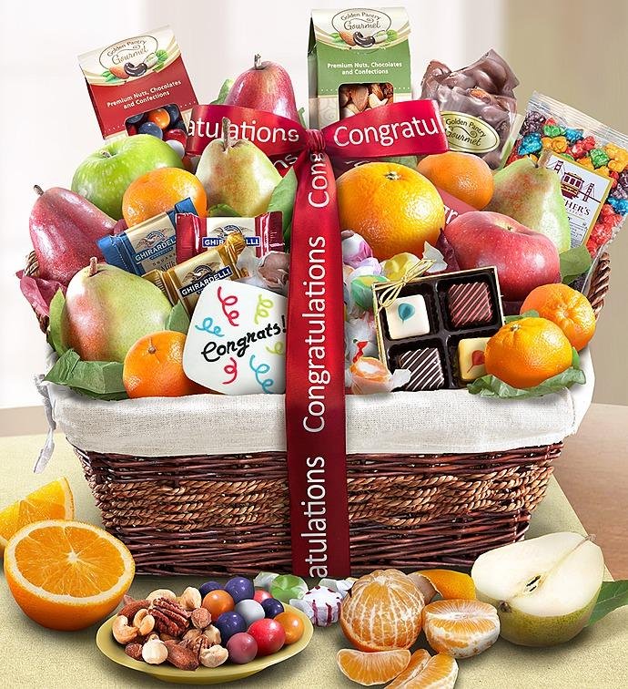   Congratulations Fruit & Sweets Gift Basket 