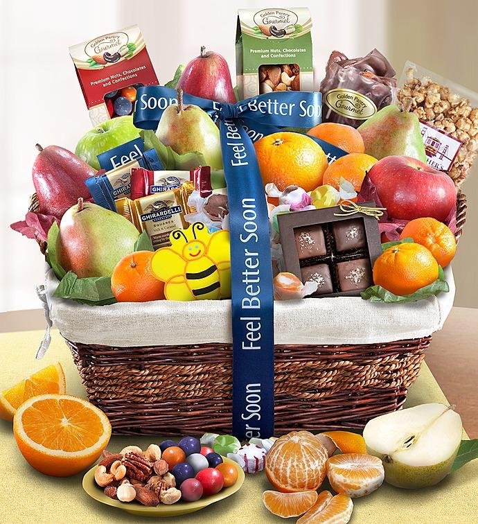   Feel Better Fruit & Sweets Gift Basket 