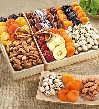 Fruitful Harvest Dried Fruit & Nut Crate Flower Bouquet