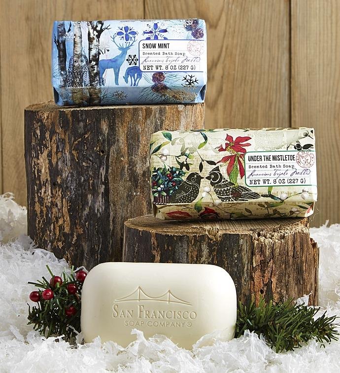 Luxurious Triple Milled Holiday Bath Soap Flower Bouquet