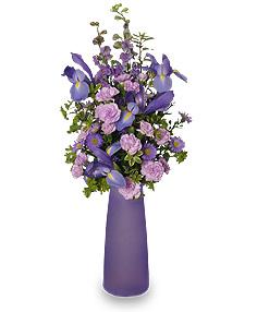 Lyrical Lavender  Vase Of Flowers