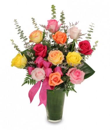 Rainbow of Roses
 Arrangement Flower Bouquet