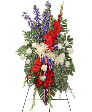 SALUTE TO A SERVICE MEMBER
Standing Spray Flower Bouquet