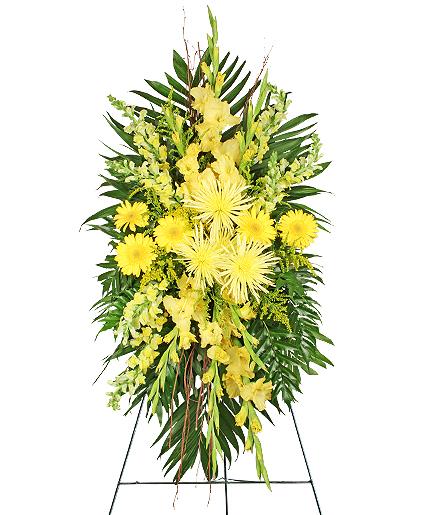 Sunny Bright Funeral Spray Flower Bouquet