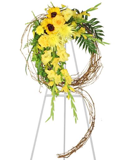 SUNSHINE OF LIFESympathy Wreath Flower Bouquet