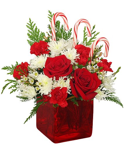 Candy Cane Cube Flower Bouquet